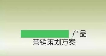 如何做好一个产品的市场营销策划